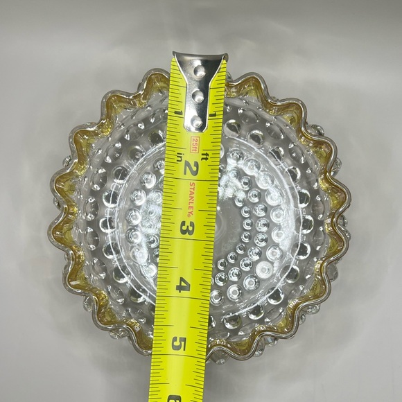 Hobbs Brockunier 323 Yellow Frances Dew Drop Hobnail Ware Yellow Edge| 2 Lots - Picture 7 of 14